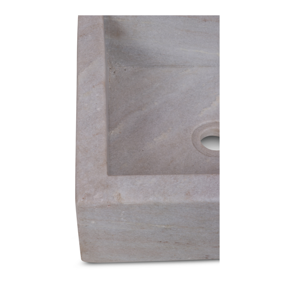 Washbasin marble square 41x41 sideview