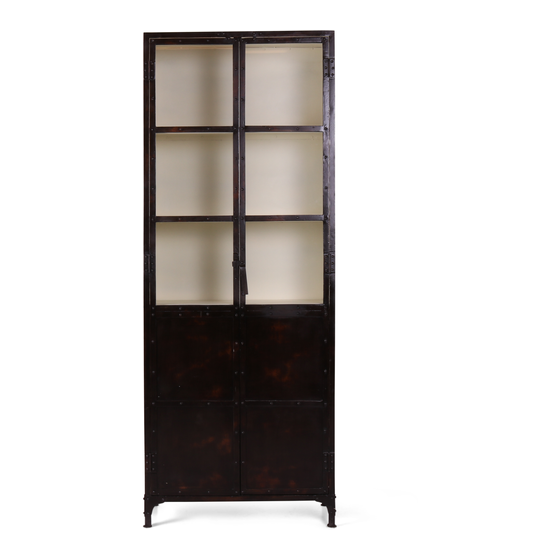 Glass cabinet Zamora 81*36*210 brown 2 doors sideview
