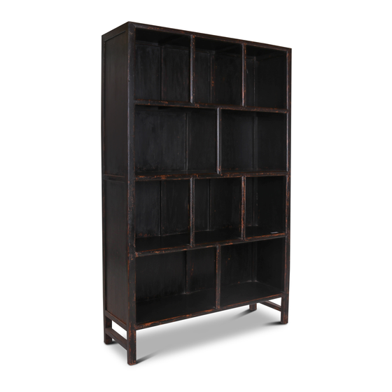 Bookcase 160x50x252 black lacquer