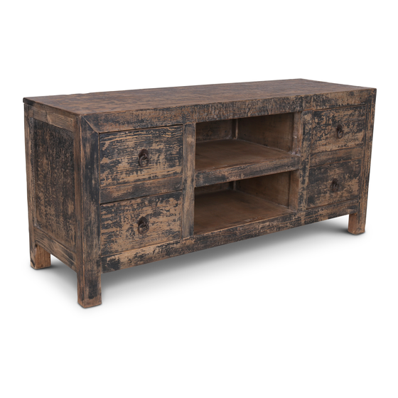 TV sideboard Alicante small black 4 drawers