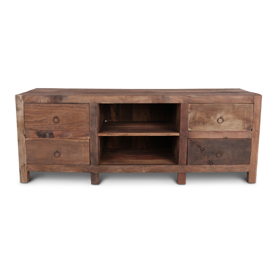 TV sideboard Bassano 4 drawers sideview