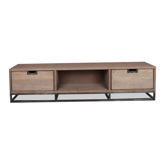 TV Side board Elena 2 drawers 1 compartment sideview