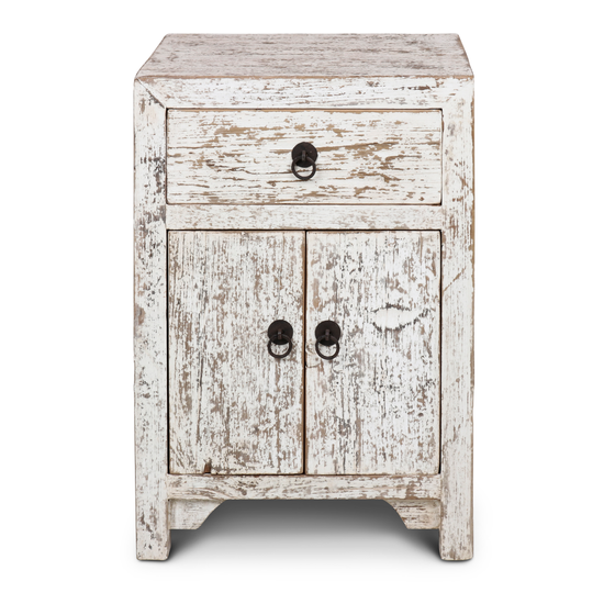 Night stand Puck white 2 doors / 1 drawer sideview