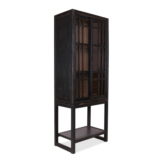 Glas Cabinet Murano 85x48x220 black