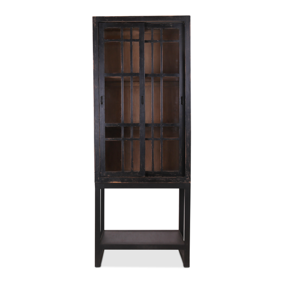 Glas Cabinet Murano 85x48x220 black sideview