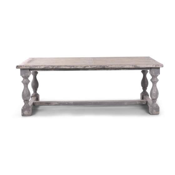 Dining table Campione grey 220x100 sideview