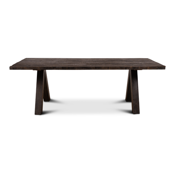 Dining table Pisa black wash 220x95x76 sideview
