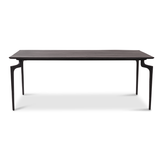 Dining table Jake 220x90 black sideview