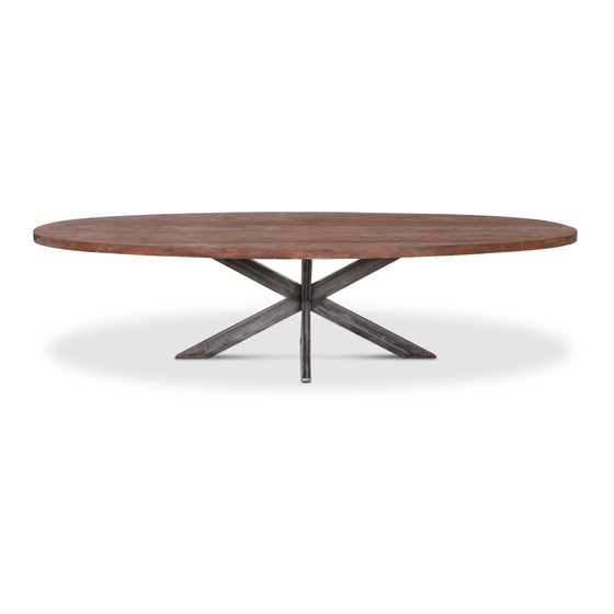 Dining table Leandro oval 300x125 sideview