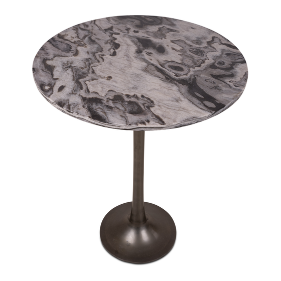 Side table Nantes marble 60x60x76 sideview