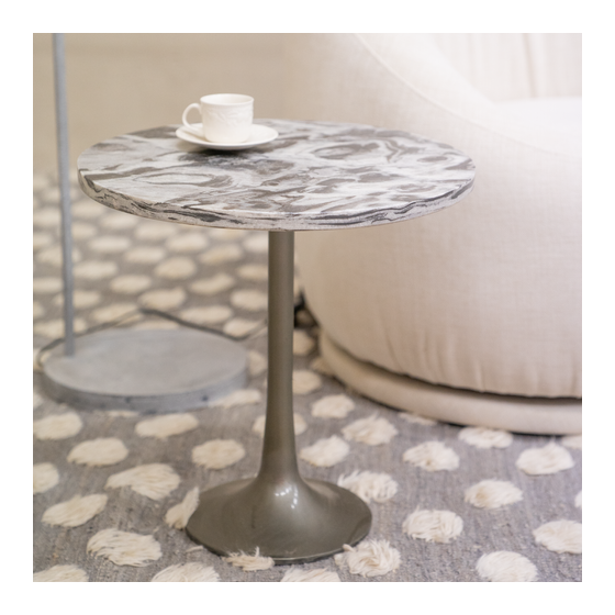 Side table Nantes marble 45x45x45 sideview