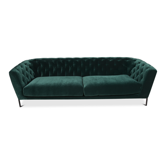 Sofa Hinckley velvet green sideview