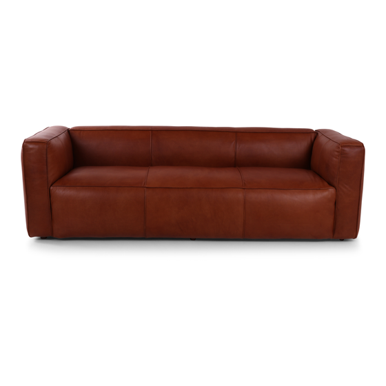 Sofa Leyland brown 3 seater sideview