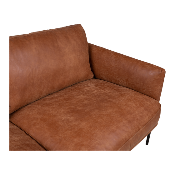 Sofa Montana leather walnut 2,5 seater sideview