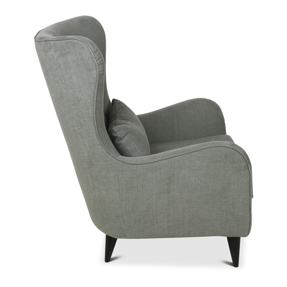 Armchair Oxford grey green sideview