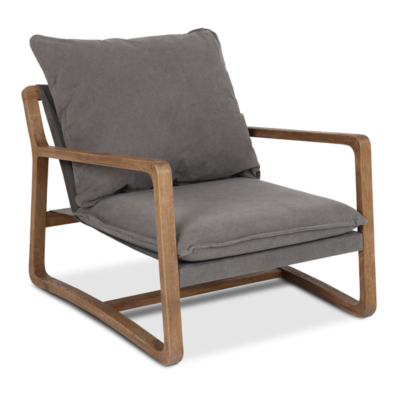 Lounge stoel Charles canvas grey