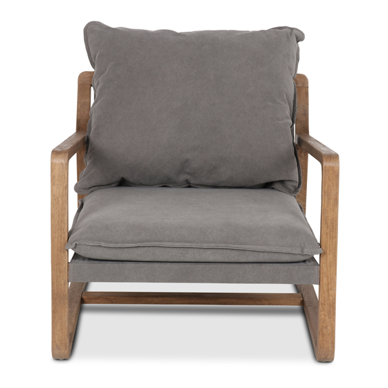 Chair Charles grey canvas sideview