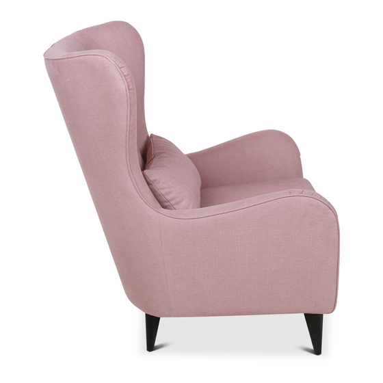 Fauteuil Oxford light pink sideview