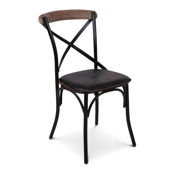 Chair Cross leather black