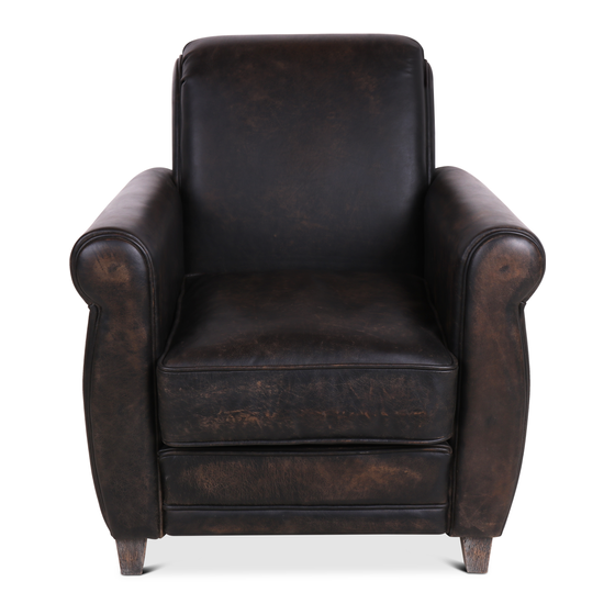 Fauteuil Princeton leather black sideview