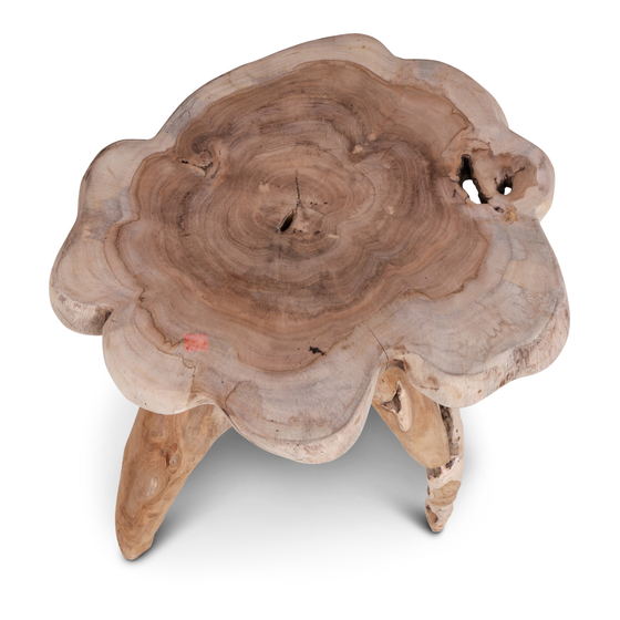 Stool root teak small sideview