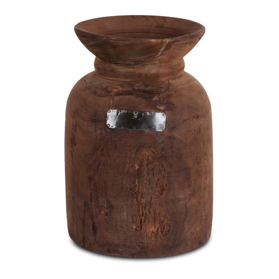 Melkpot hout large sideview