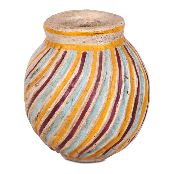 Pot paper Perano mache stripe colored 28x28x30