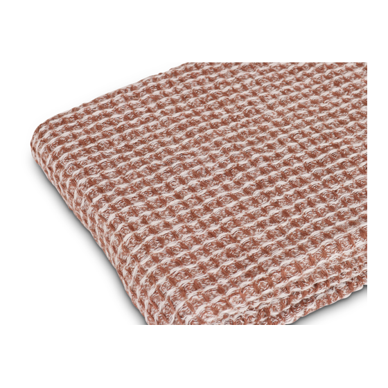 Plaid linen pink 130x170 sideview