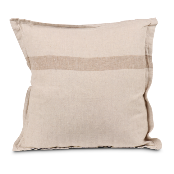 Cushion linen natural stripe sand 45x45