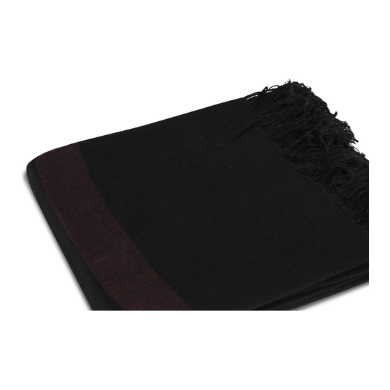 Plaid linnen zwart streep paars 130x170 sideview