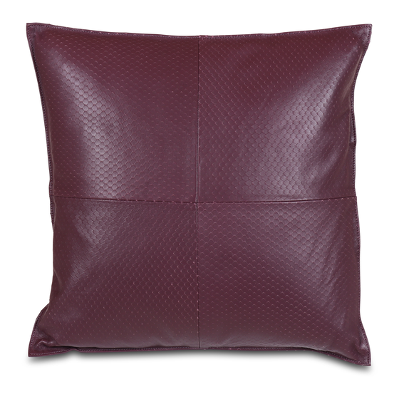 Cushion leather Snake purple 40*40