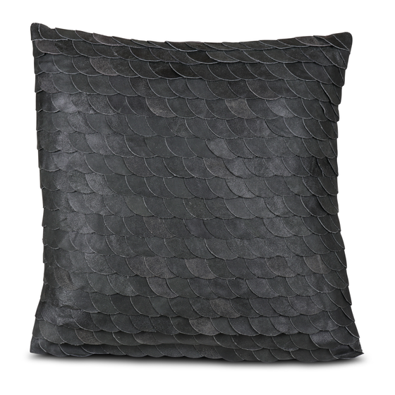 Cushion leather Fish charcoal 40x40