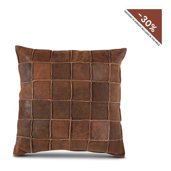 Cushion leather Crocodile chestnut 40*40
