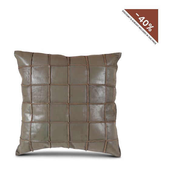 Cushion leather Crocodile green 40*40