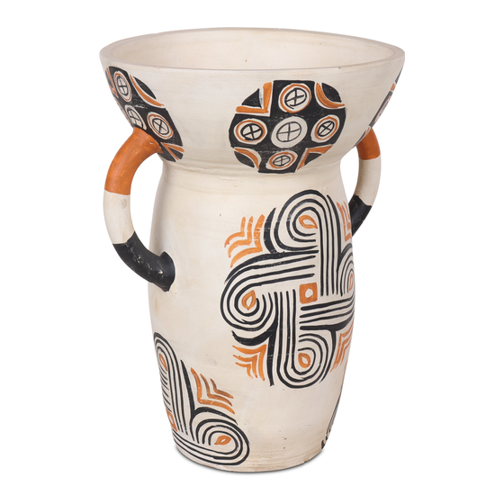 Vase terracotta cream orange Ø30x44