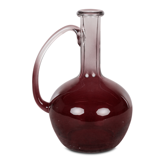 Vase Valenza glass wine red with ear 30x23cm sideview