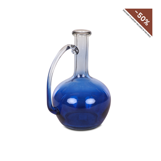 Vase Valenza glass blue with ear 30x23cm