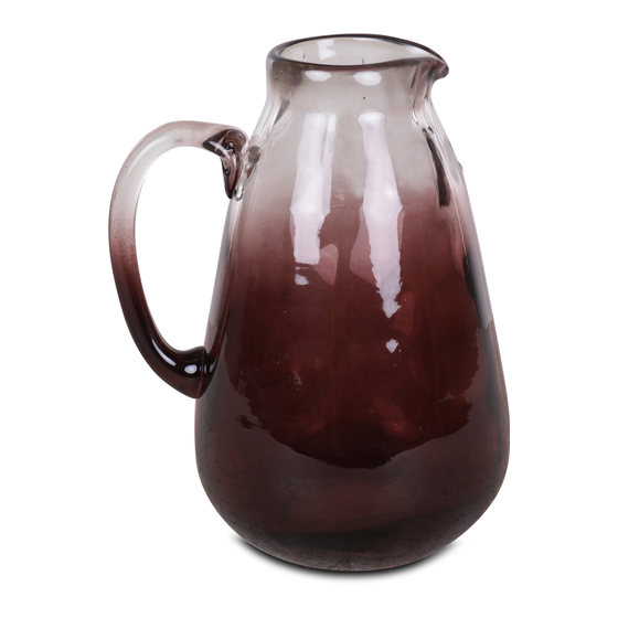Jug Valenza glass wine red 20x17cm sideview