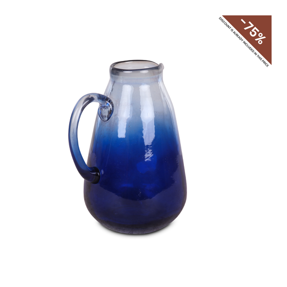 Jug Valenza glass blue 20x17cm