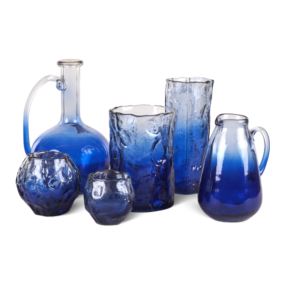 Vase Valenza glass blue 25x10cm sideview