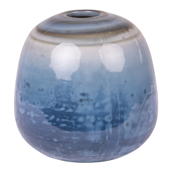 Vase Gaby glass milky grey 19x19x20