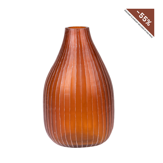 Vase Villandro glass amber 21x21x35