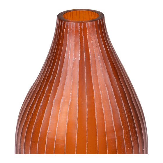 Vase Villandro glass amber 21x21x35 sideview
