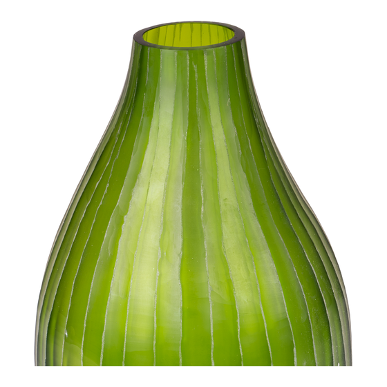 Vase Villandro glass olive 21x21x35 sideview