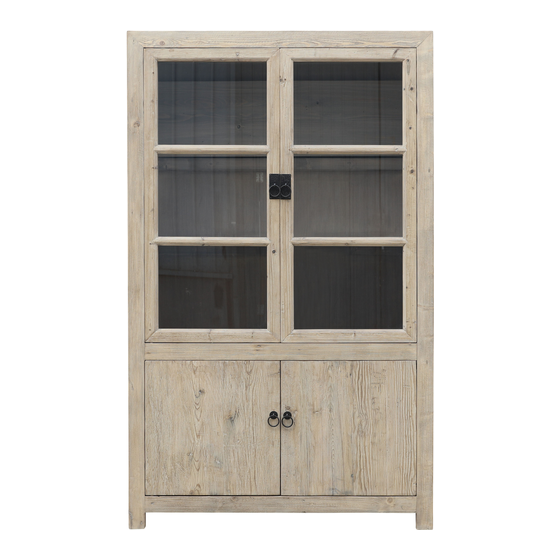 Glass cabinet Harbin 4drs 220x45x136 sideview