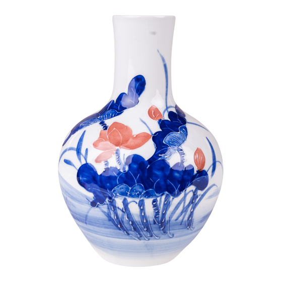 Vase Foshan with flower 13x21 sideview
