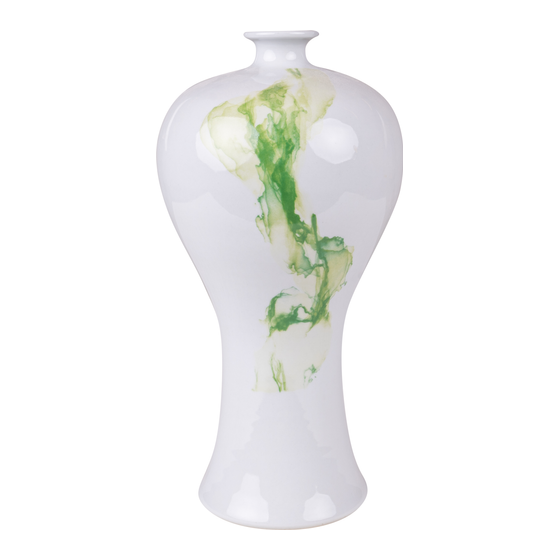 Vase Yangtze watercolor green 20x36