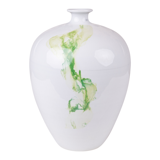 Vase Huang He watercolor green 22x28