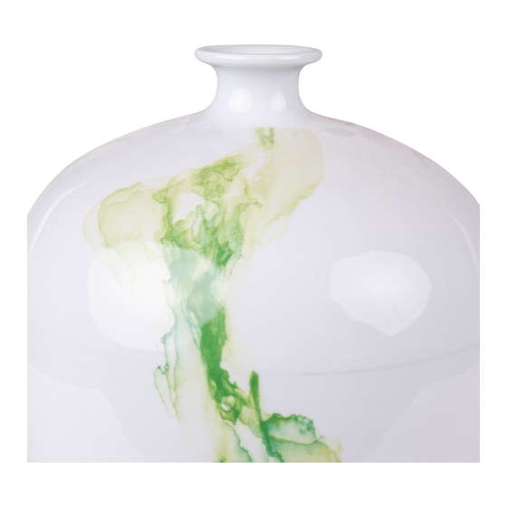 Vase Huang He watercolor green 22x28 sideview