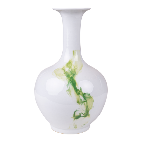 Vase Mekong watercolor green 20x36
